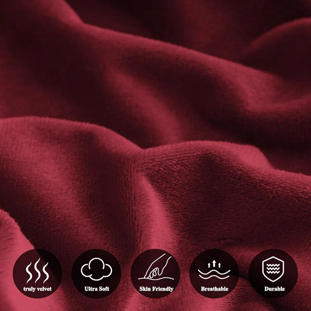 Cloth Fusion 200 TC Warm Winter Elastic Fitted Bedsheet for Double Bed King Size with 2 Pillow Covers Maroon