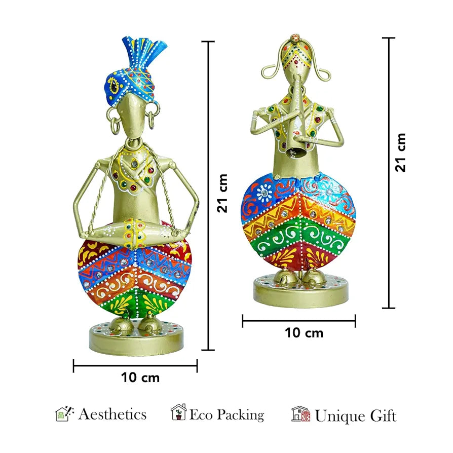 Ekhasa Nostrae Metal Show Pieces Gold Rajasthani Musicians
