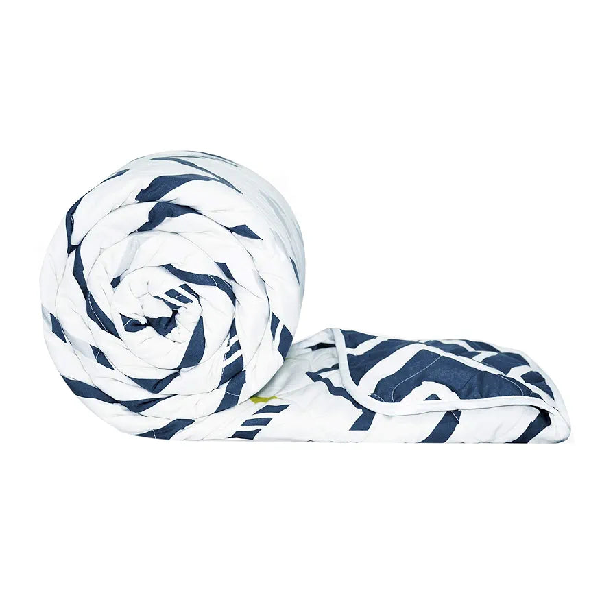 Divine Casa 120 GSM Microfiber Single Bed Comforter Soft & Lightweight Reversible AC Blanket Colour Blueprint