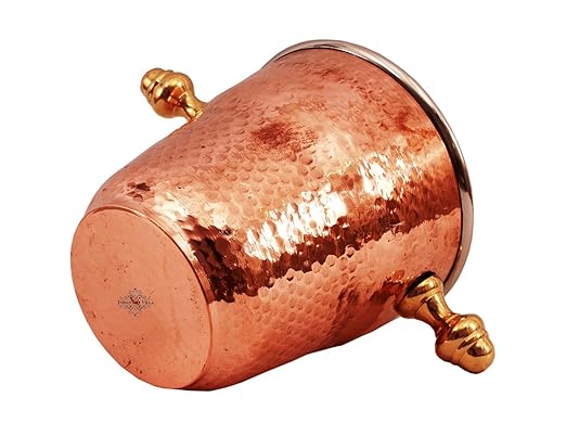 Indian Art Villa Handmade Copper & Steel Champagne Wine Ice Bucket | 620 gms