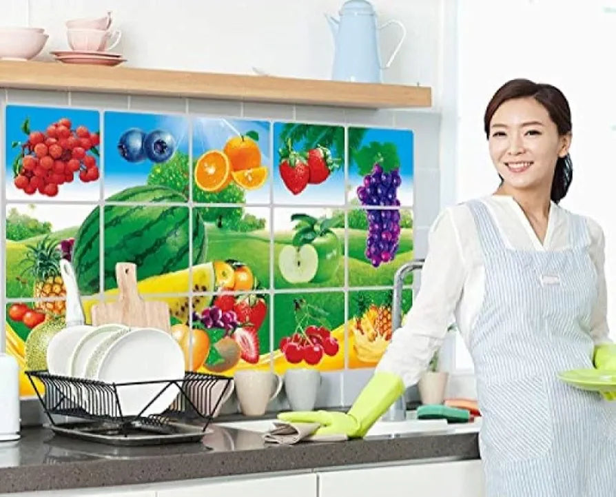 Jaamso Royals Vinyl Veg and Fruits Wall Furniture Sticker 23.62 X 17.71 Inches