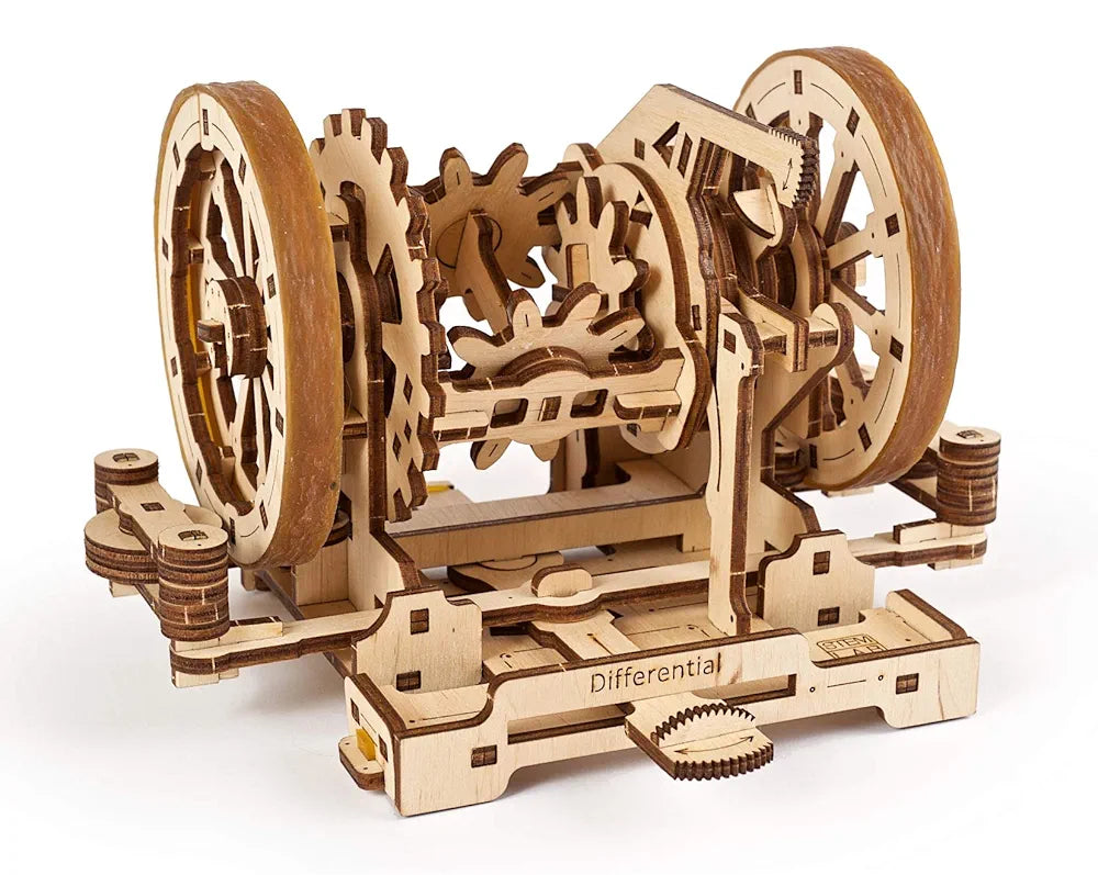 UGEARS STEM Differential Model Kit - Creative Wooden Model Kits for Adults, Teens and Children - DIY Mechanical Science Kit for Self Assembly - Unique Educational and Engineering 3D Puzzles with App