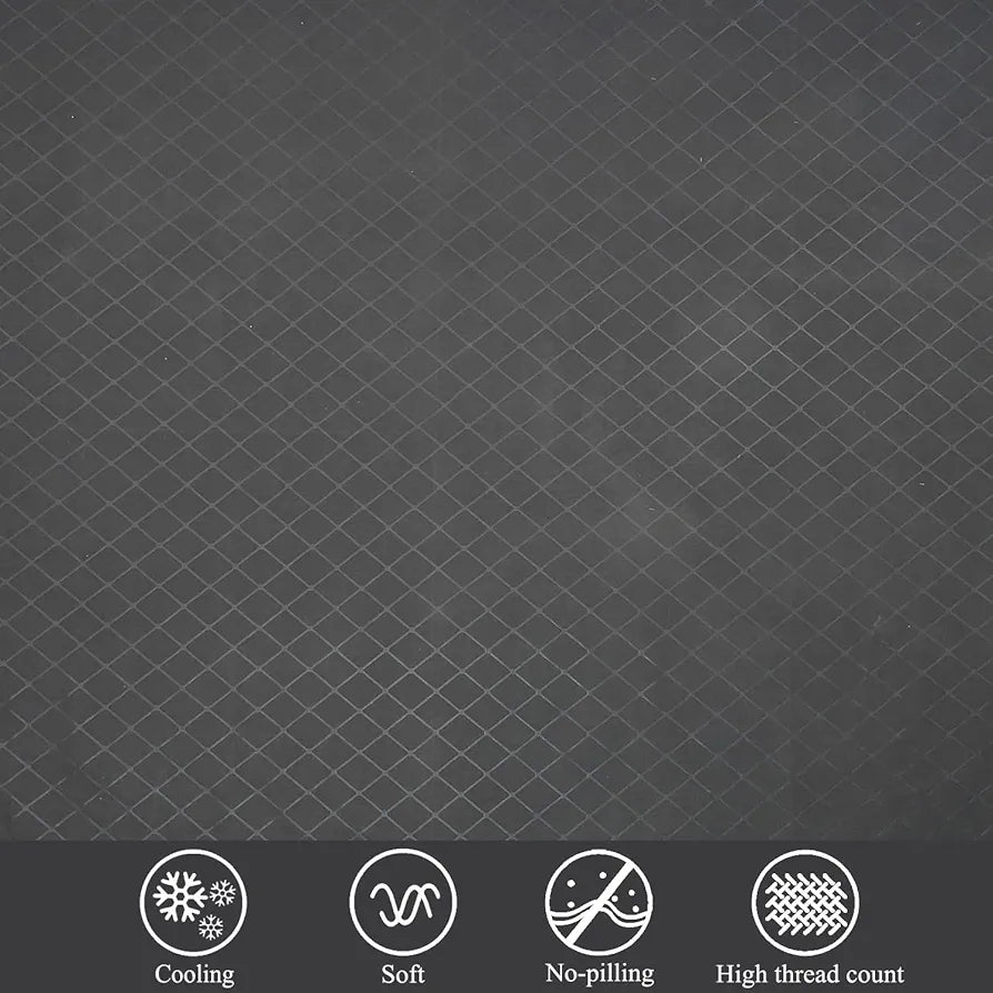 Fresh From Loom Microfiber Single Bed Geometric Bedsheet With 1 Pillow Covers 144 TC Grey Barfi