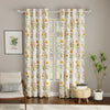 Urban Space Digital Printed Blackout Curtains for Door Bedroom Room Darkening Blackout Kids Decorative Curtains Cone Flower Yellow