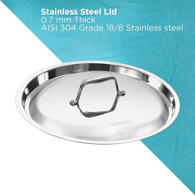 Hawkins 3 Litres Pro Triply Stainless Steel Cook N Serve Bowl With Steel Lid | Silver