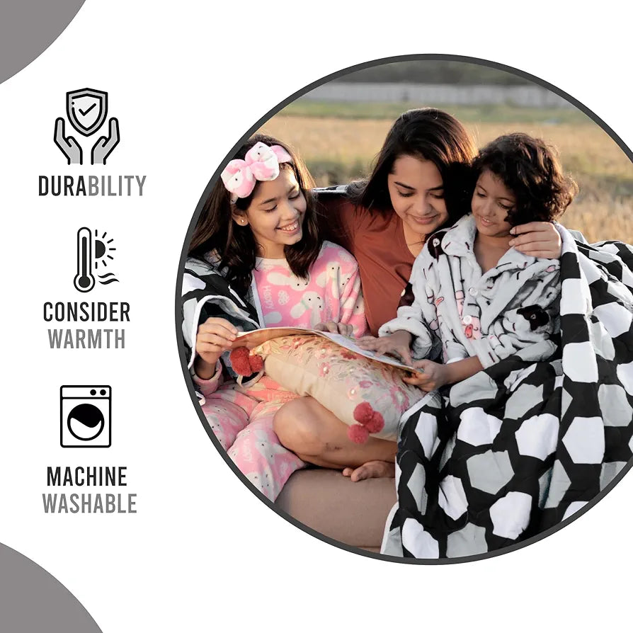 Divine Casa Microfiber 150 GSM Reversible Double Bed Comforter Ultra Soft & Lightweight Blanket Colour Silver Grey