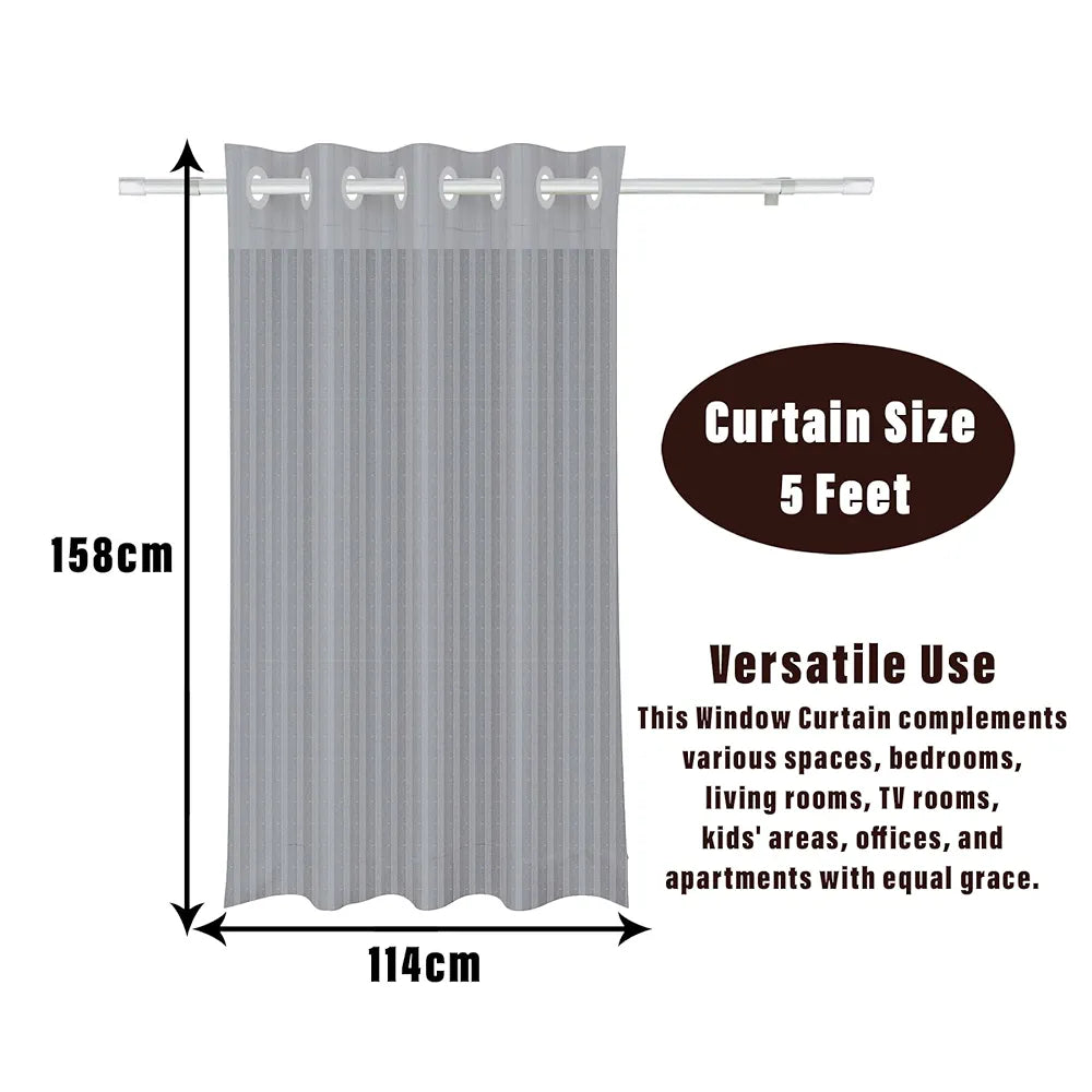 Kuber Industries Window Curtain Sheer Parda for Living Room Lining Net Colour Gray