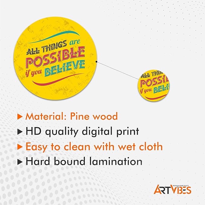 Artvibes Nature Designer Mdf Wooden Wall Hanging for Home | Set of 11