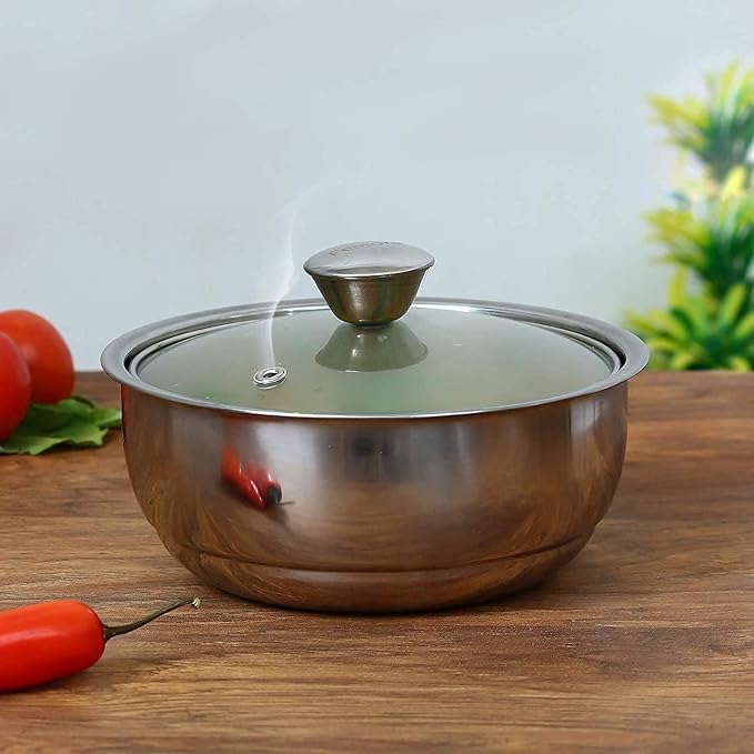Femora Stainless Steel Double Wall Insulated Curry Server Bowls | 500 Ml | Set of 2 | Small Serving Size