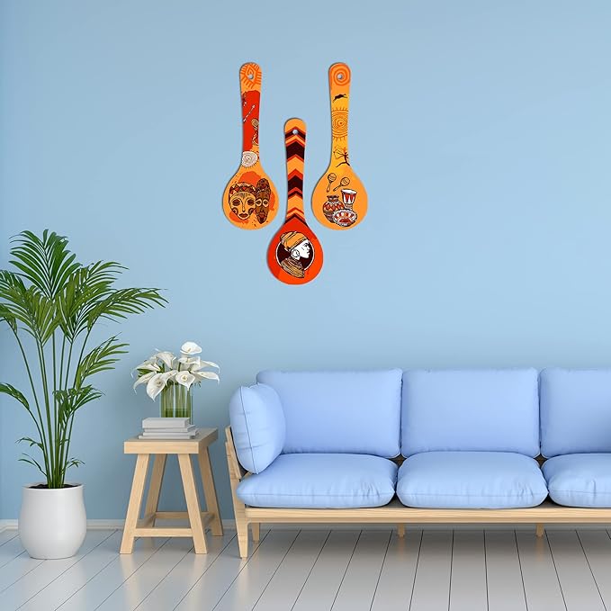 Artvibes Ancient Egyptian Art Wooden Wall Hanger for Home | Set of 3