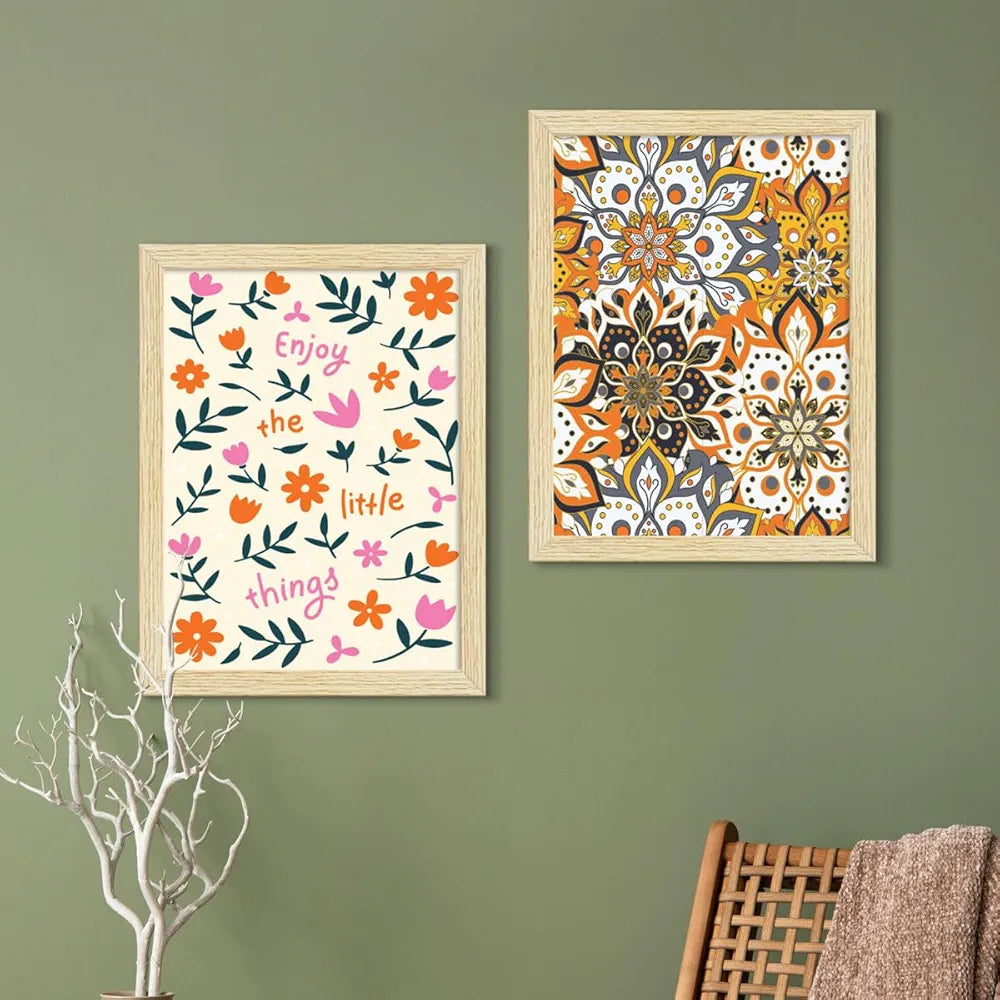 ArtX Paper Floral Big Wall Art Frame Painting Multicolor Set of 4
