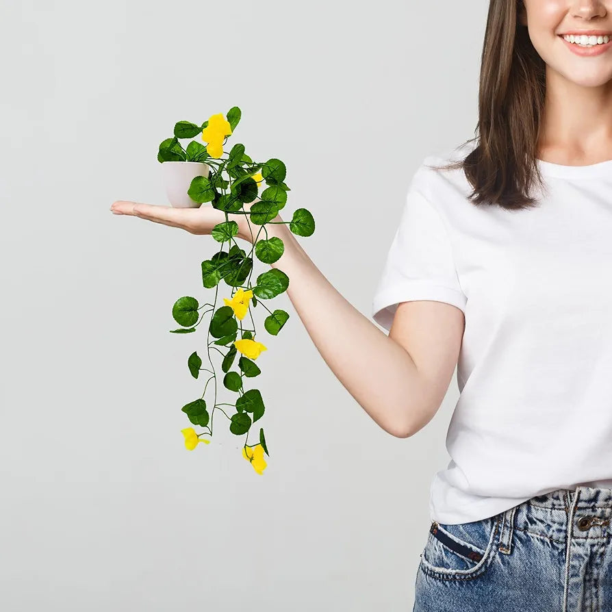 Artificial Flower Vine Plant Falling With Pot Pack of 2 DESIGN-04