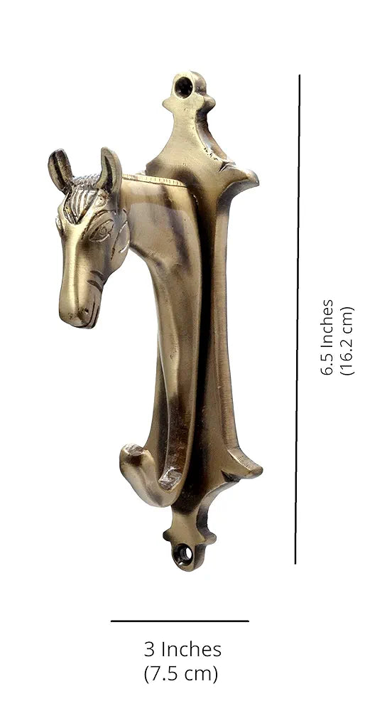 Two Moustaches Horse Head Design Brass Key Holder Antique Brown