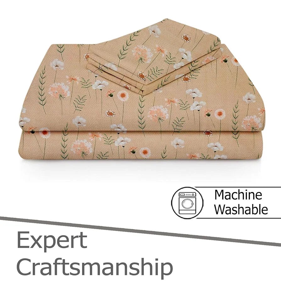 Fresh From Loom Microfiber Soft Cotton Bedsheet for Single Bed 1 Pillow Cover 200 TC Multicolor Rodeo Dust