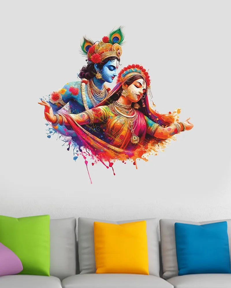 Rng Graphics Pvc Vinyl Little Krishna Wall Sticker Multicolor 58 Cm X 58cm DW-137L