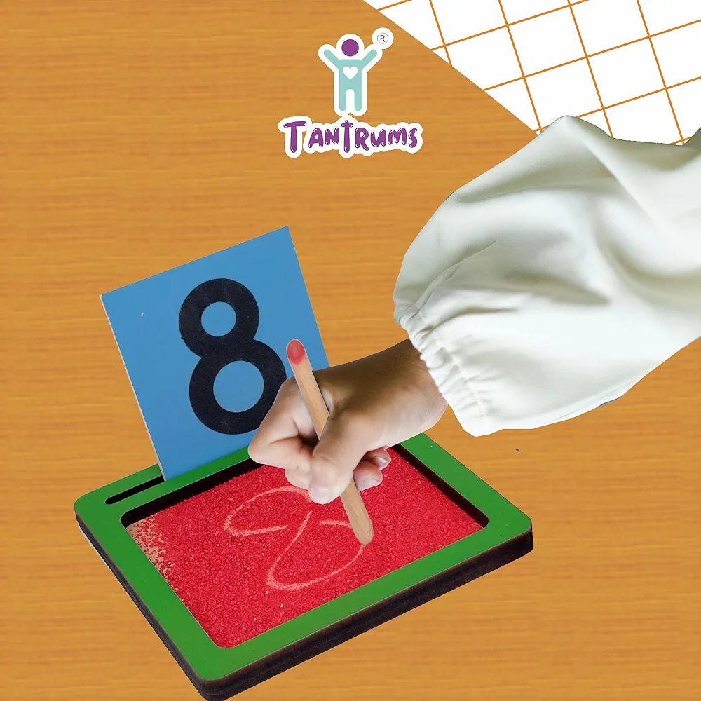 Tantrums Coloured Sand Paper Number with Tray | Learning Fun Education Puzzle Learning Aid for Kids