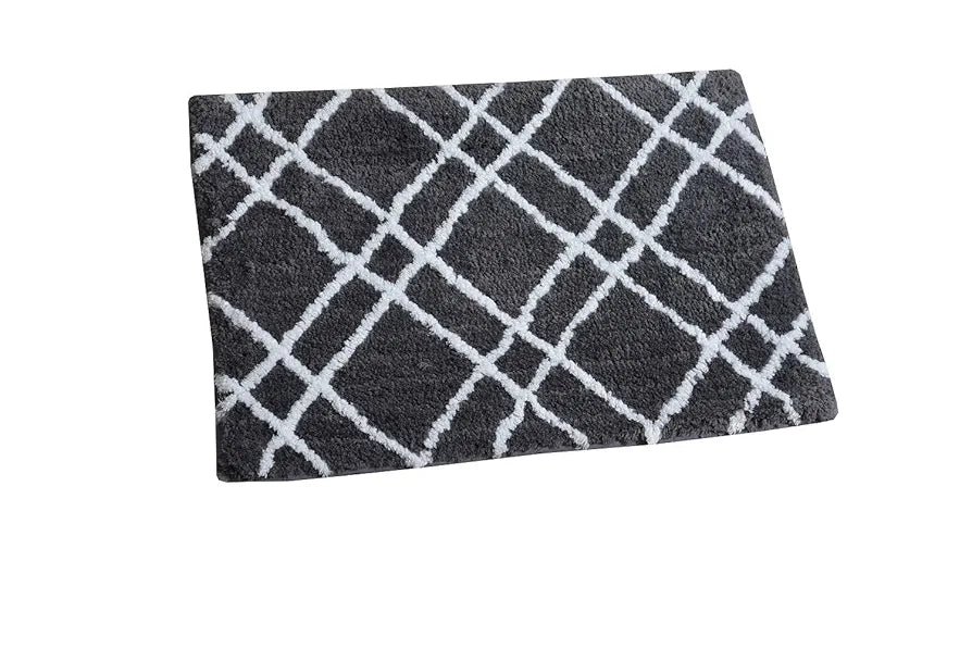 Aerohaven Abstract Modern Anti Slip Bathmat Grey Colour Microfiber