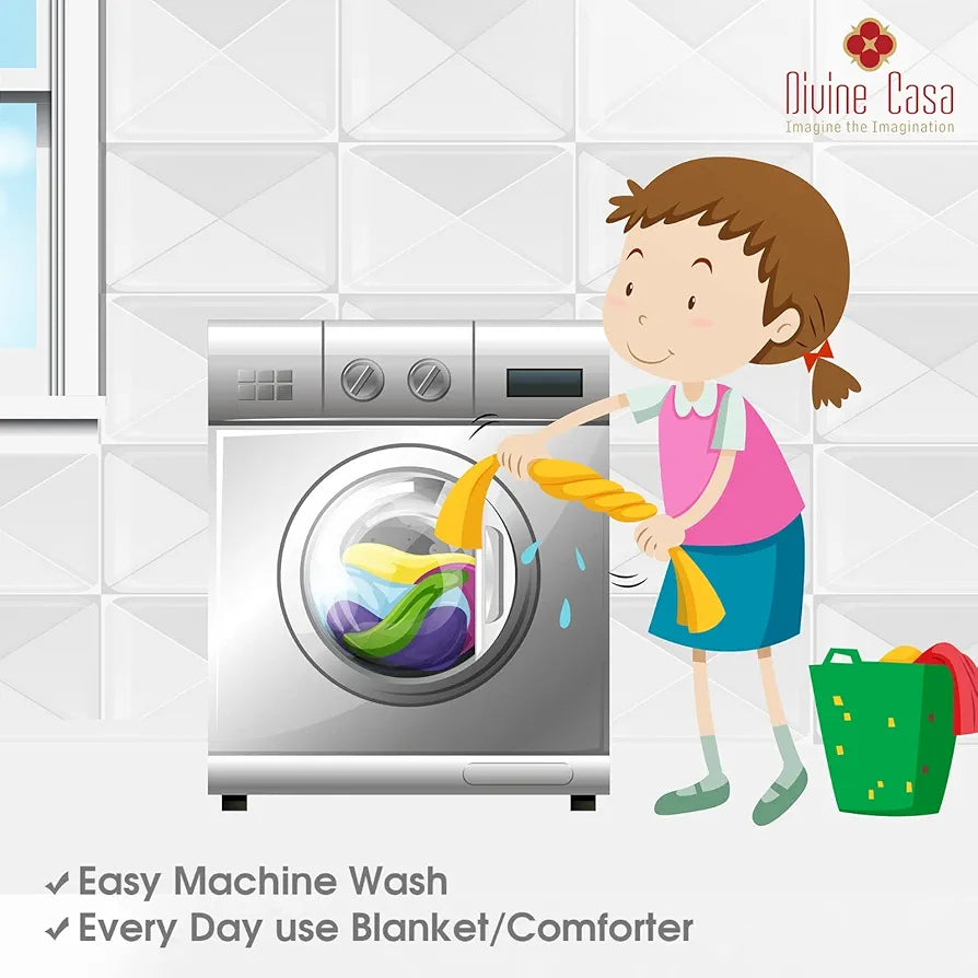 Divine Casa Babies & Kids Lightweight 100% Cambric Cotton All Season Reversible Comforter Blanket TC - 144 Colour Tawny Olive