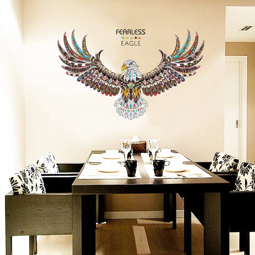 Jaamso Royals New Eagle Wings Large Pvc Vinyl Self Adhesive Wall Sticker for Home