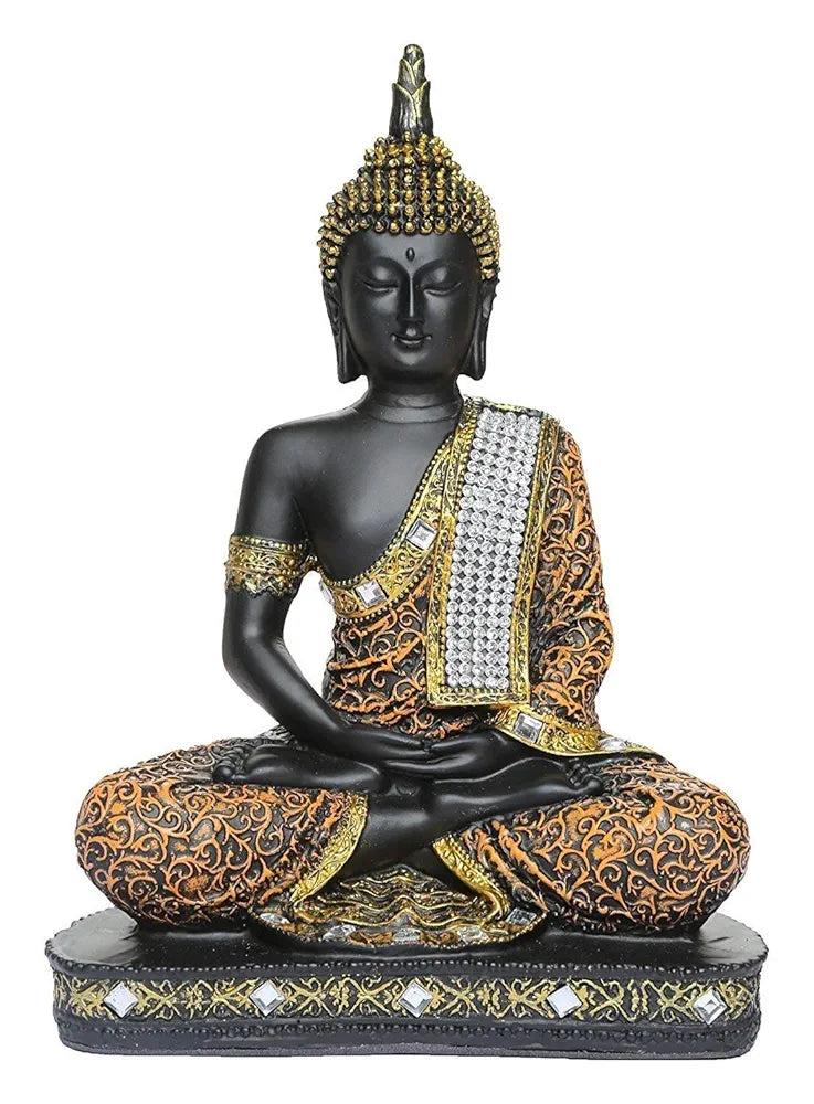 Jaipur Ace Buddha Sitting With Tea Light in Hand Polyresin Idol Buddha