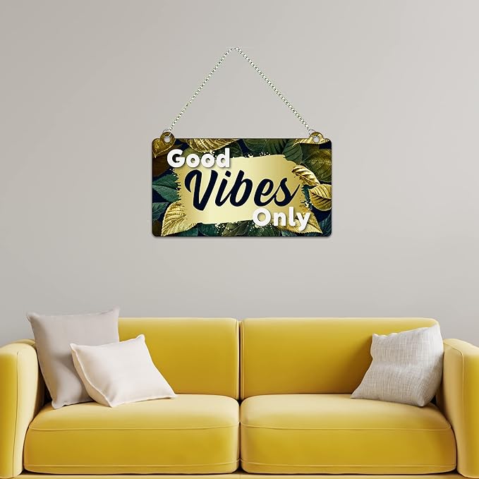 Artvibes Good Vibes Only Wooden Wall Hanging for Home Decor | Motivatonal Quote | Artworks Wall Hanging