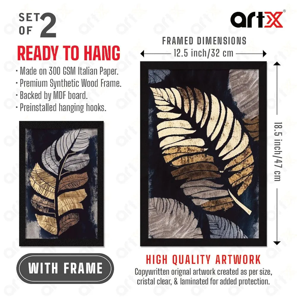 ArtX Paper Floral Aesthetic Wall Decor Paintings Set Of 2