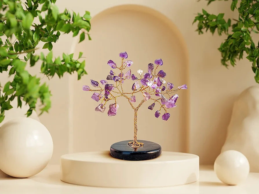 Reikved Amethyst Tree -  Crystal Tree for Good Luck