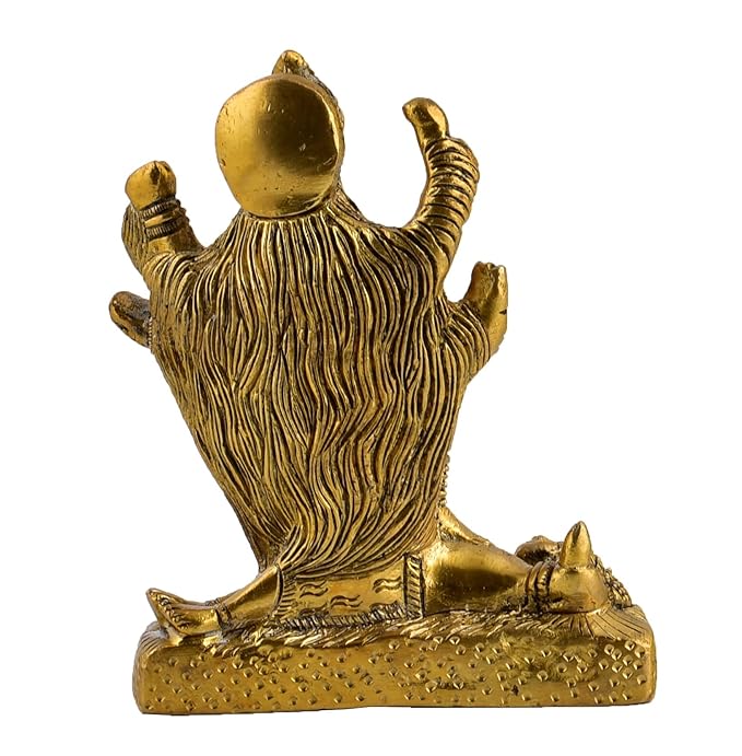 The Advitya Brass Maa Kali Statue | Goddess Mahakali Idol on Shiva | Hindu Religious Idol for Home Office Puja Gifting