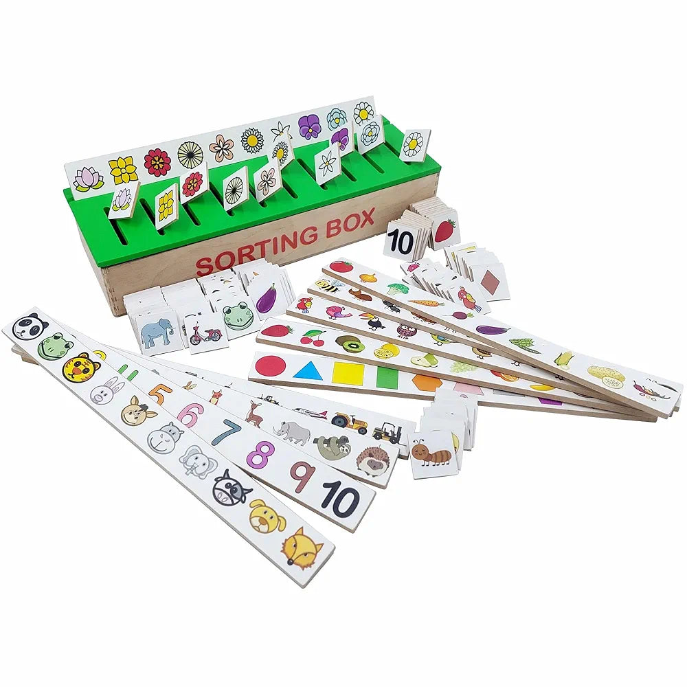 Tantrums Wooden Sorting Box for Sorting Activity | Educational Object Recognation Block Toy for Pre-School Kindergarten Skill Development Toy I Multicolour Object Identification for Toddlers Toy