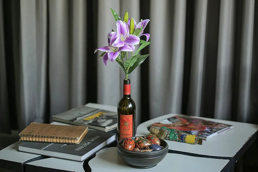 Lily Artificial Flowers Sticks Purple