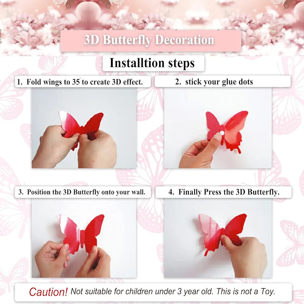 Xtore Plastic Reusable Self Adhesive Wall 3D Home Build Beautiful Butterfly with Sticking Pad  Ocean Blue