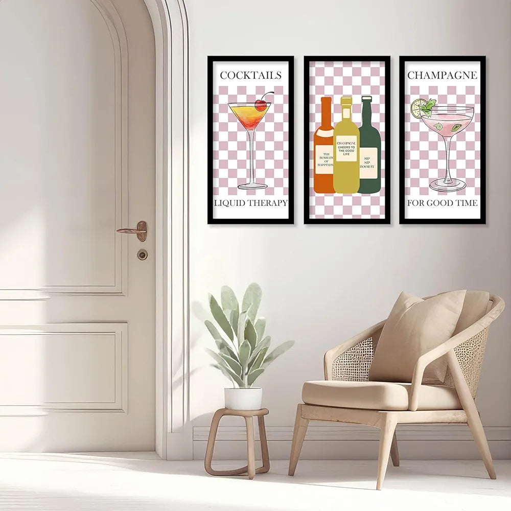 Kotart - Framed Posters for Cafe/Restaurant Cocktails  Set of 3