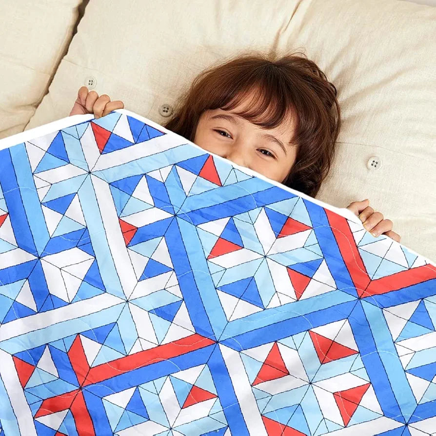 Divine Casa 120 GSM Microfiber Reversible Kids Single Bed Comforter Ultra-Soft Toddler Blanket Colour Blue-Red and Orange