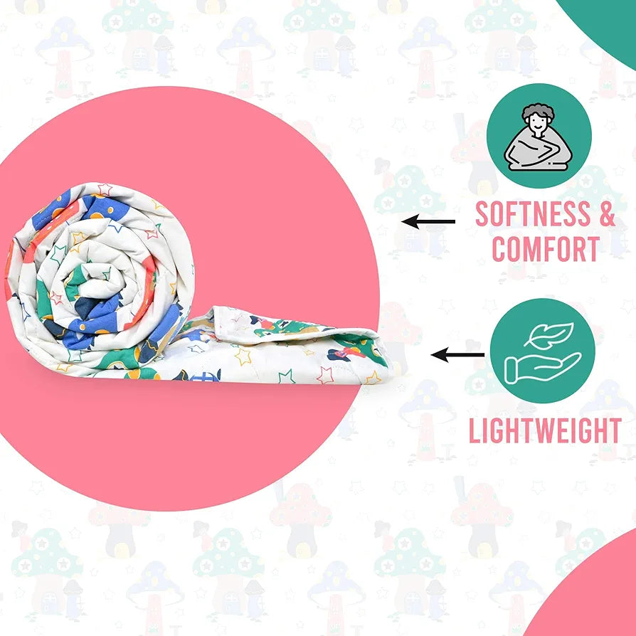 Divine Casa 120 GSM Cotton Single Bed Comforter Soft & Lightweight Reversible All-Season Blanket Colour Bright White