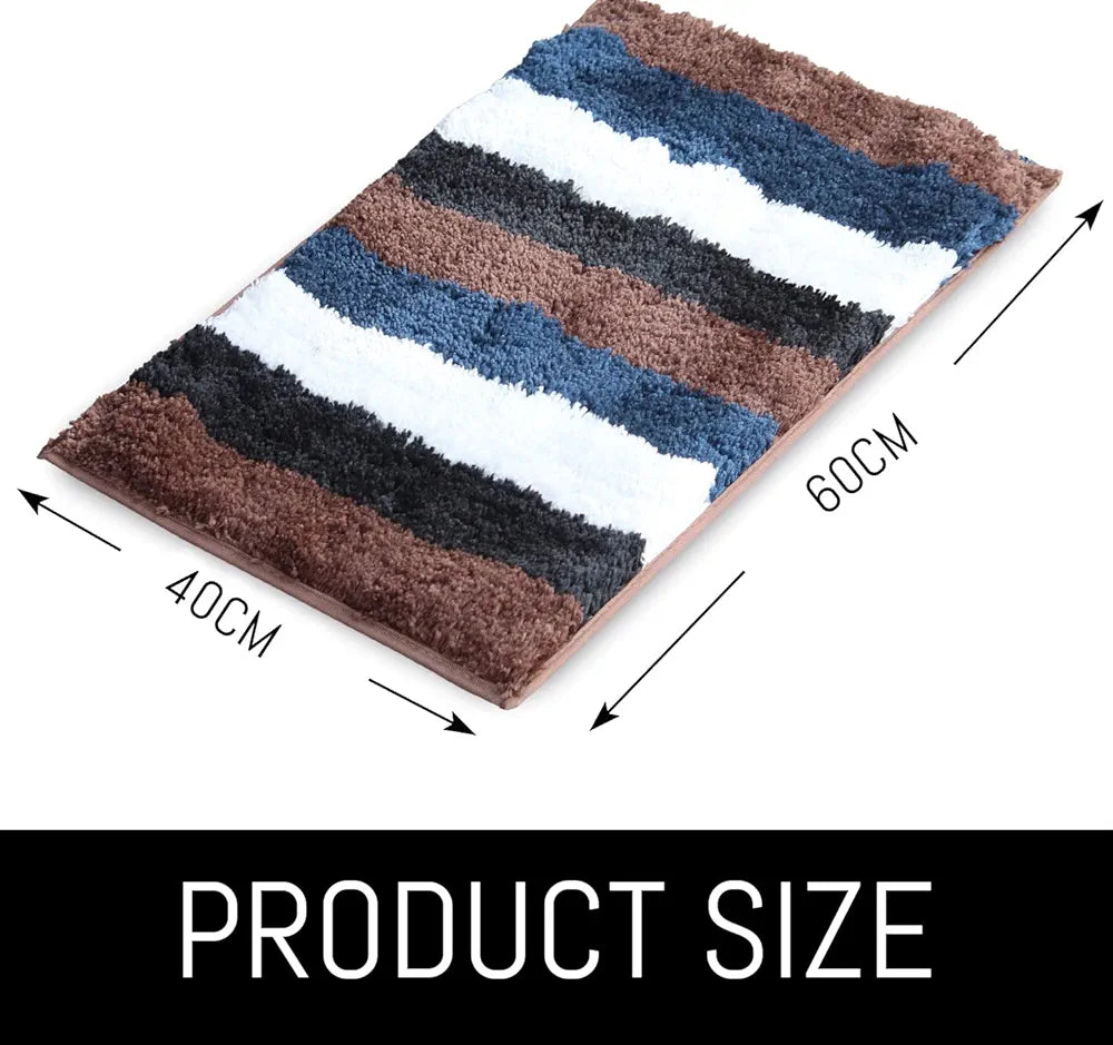 Luxe Home Bath Mat Super Soft Microfiber Non Slip Jericho Bathroom mats 40x60 cm Colour Rock Brown