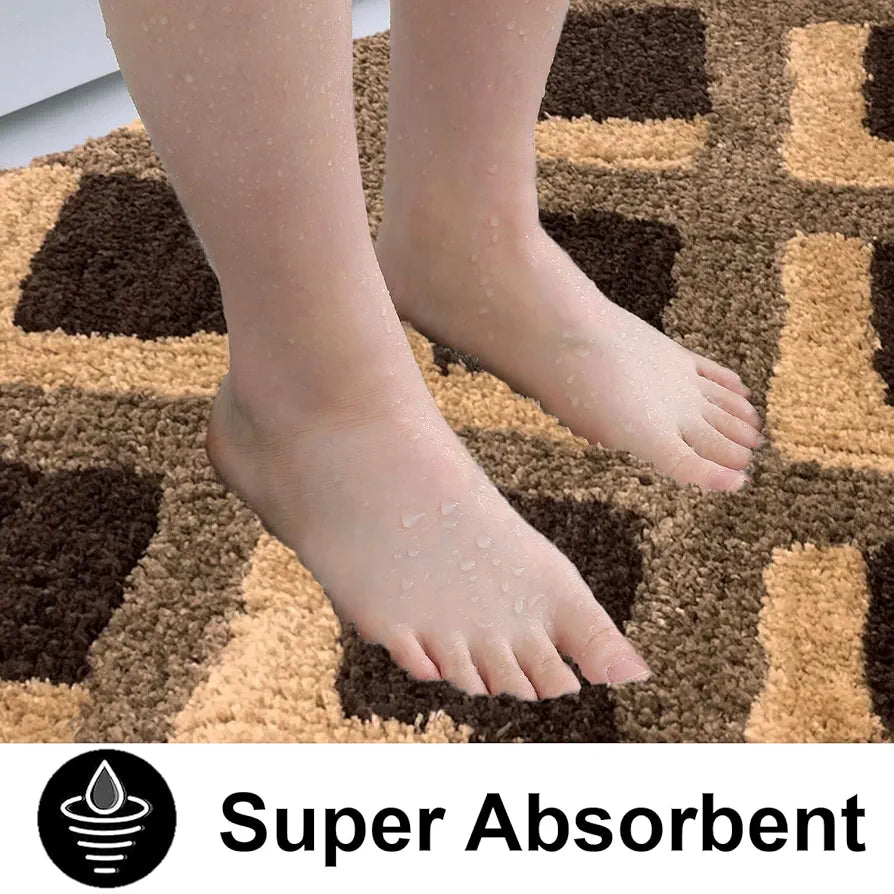 Luxe Home International Ruffle Floor Rug Foot Mats 3 X 5 Ft colour Taupe