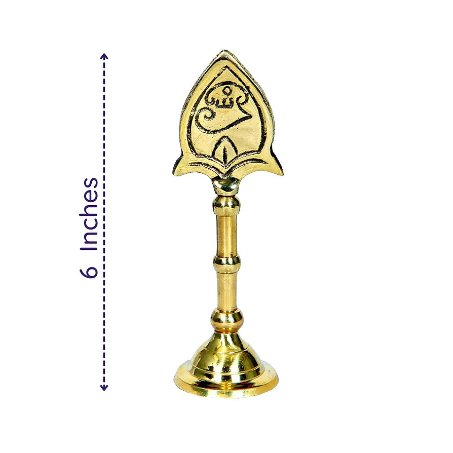 anciently Brass Lord Murugan Vel with Stand | Brass Vel on Stand | Metal Vel with Stand 6 Inches Height, Gold Colour