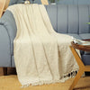 Homadorn Waffle 100% Cotton Throw Blanket Colour Off White