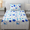 Fresh From Loom Microfiber Single Size Bedsheet for Single Bed Floral Design Bed Spread with 1 Pillow Covers 144 TC Circle White