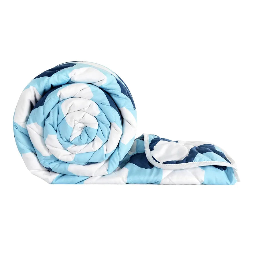 Divine Casa Microfiber 150 GSM Reversible Double Bed Comforter Ultra Soft & Lightweight Blanket Colour Legion Blue