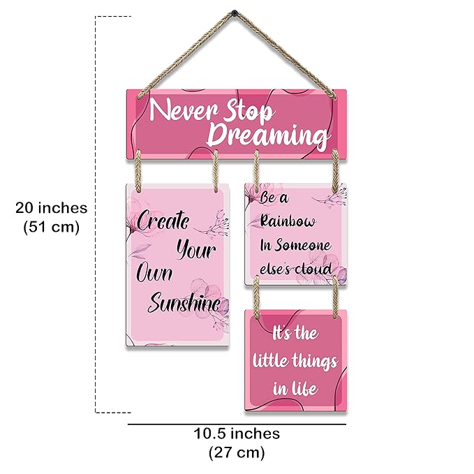 Sehaz Artworks Decorative Wall Art MDF Wooden Wall Hanger for Bedroom Living Room - 4-0027