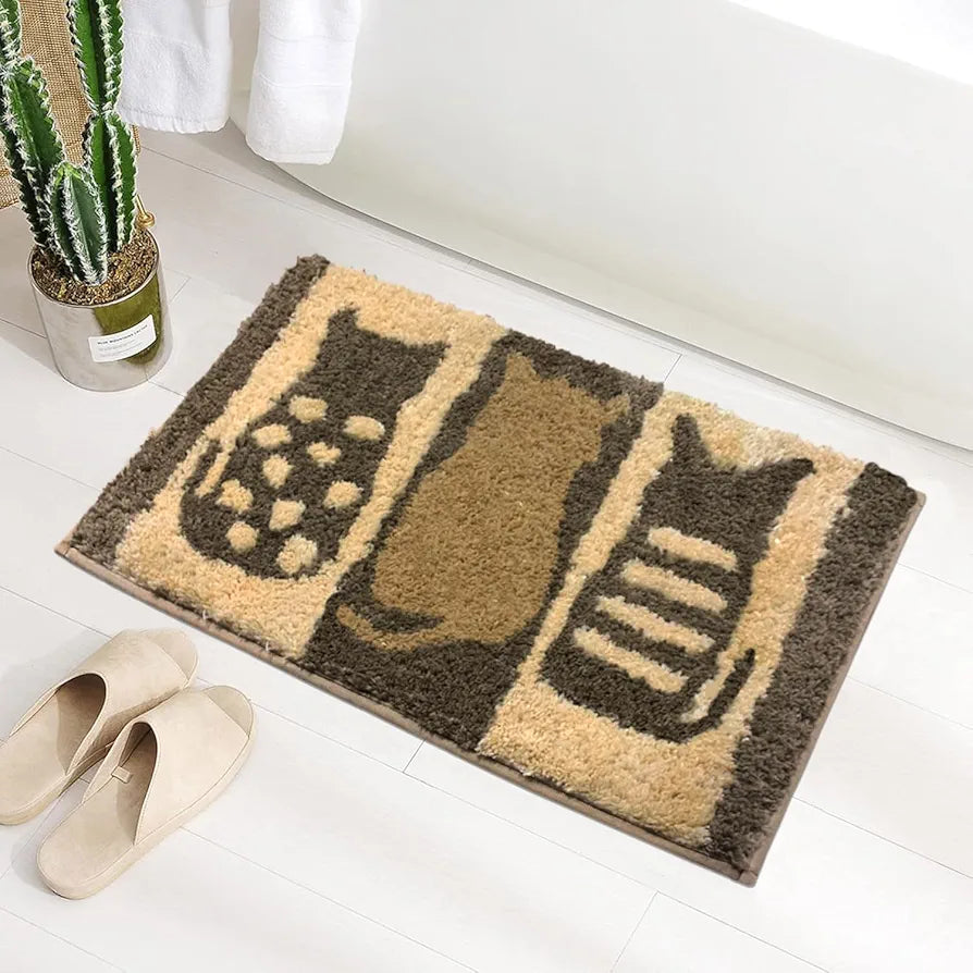 Luxe Home International Rectangular Bath mat Super Soft Anti Skid Rabbit Fur Mats 40X60 Cm Colour Grey