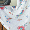 Homadorn Linen Sheer Printed Semi Transparent Curtains for Window Set of 2 Pink Flower