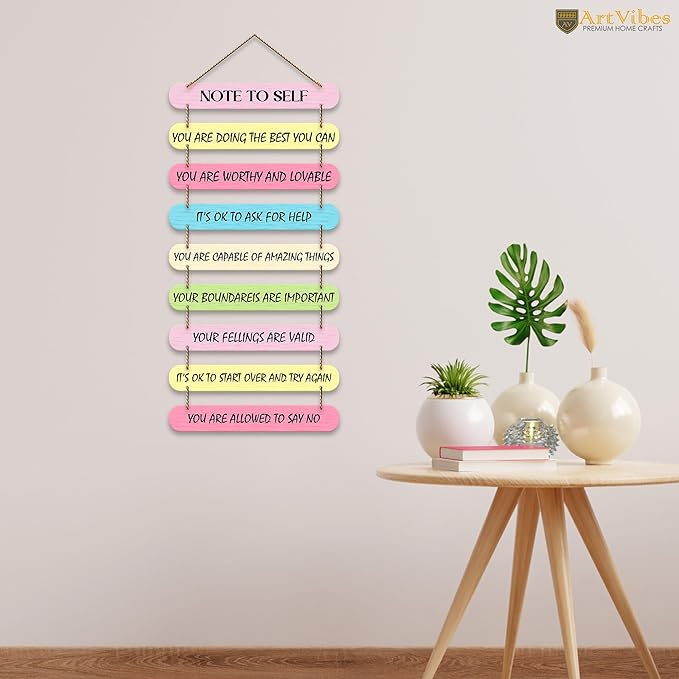 Artvibes Self Motivation Quotes Mdf Wooden Wall Hanging for Home Livingroom Art Items