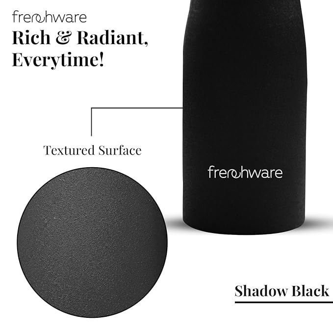 Frenchware Water Bottle 1 Litre, Stainless Steel, Premium SS 304, Shadow Black | Easy-to-Clean