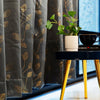 Urban Space Blackout Curtains for Living Room, Gold Foil Printed Luxurious Blackout Decorative Curtains Eyelet with Tieback, 1 Piece, Leaf Grey
