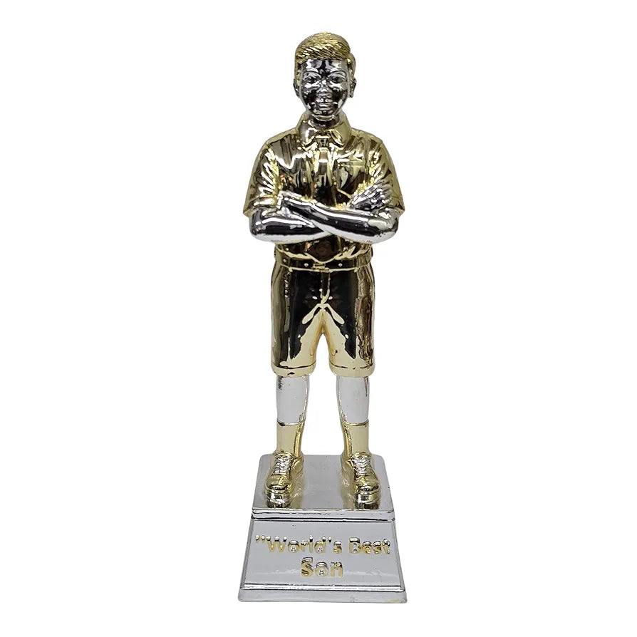 Gold Art India Best Son Figurine Gold & Silver Plated World's Best Son