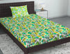 Divine Casa 144 TC Cotton Bedsheet for Single Bed with 1 Pillow Cover Colour Green & Yellow