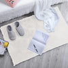 Luxe Home International Ruffle Bath Mat Rabbit Fur 1000 GSM Bathroom Door Rectangular Foot Mats 45X75 Cm Colour White