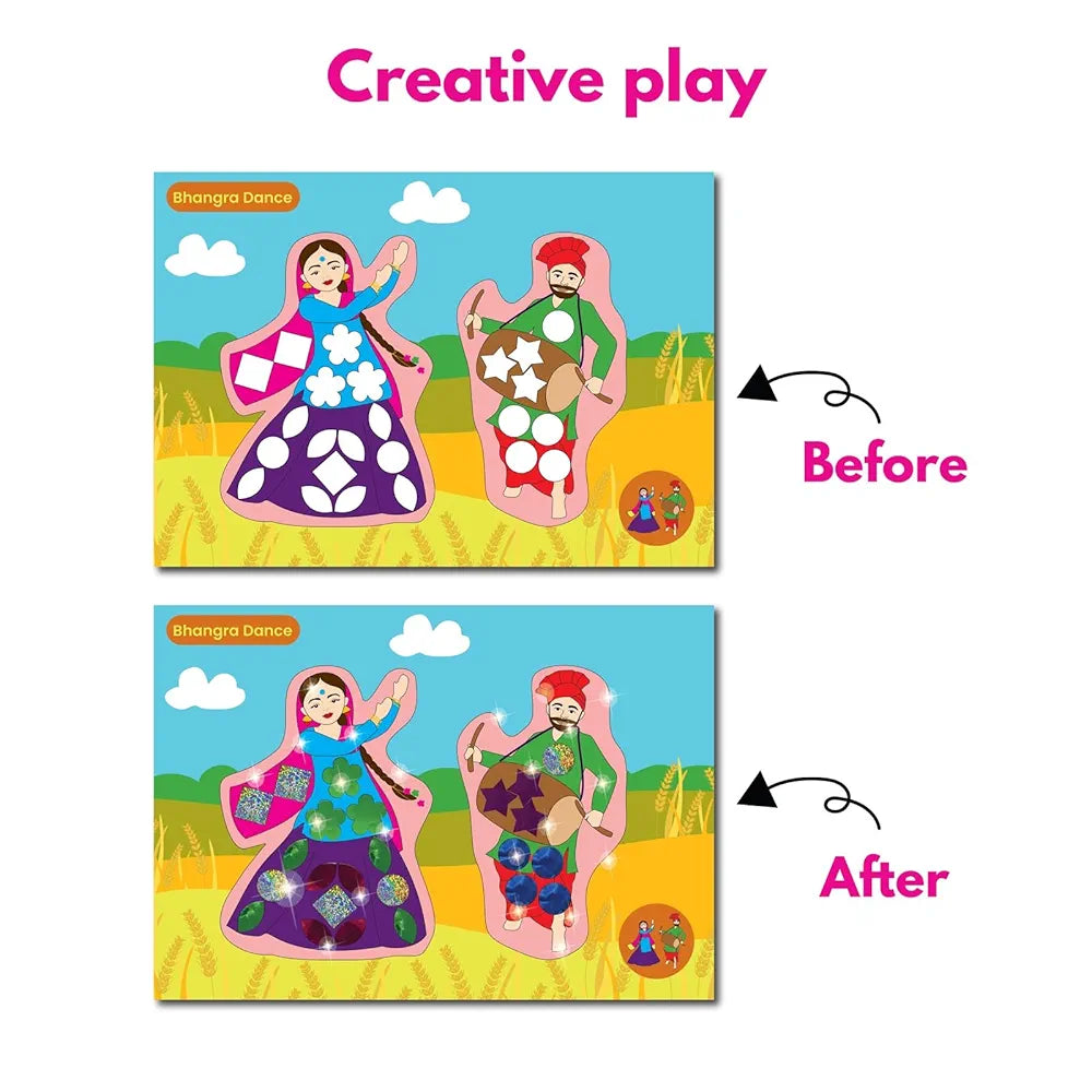 SparkLPlay Foil Art & Craft Kit for Kids Ages 4 to 9 | Foil Fun | DIY Craft Kit | Birthday Gift for Girls & Boys | Mess-Free Creative Craft Toy | Dances of India